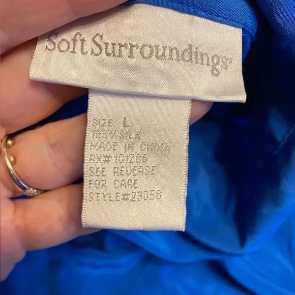 Soft Surroundings Blue Silk Button Down Top - Picture 7 of 9